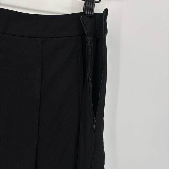NWOT DKNY Pleated Skirt M Blk Satin Trim Rayon Knee Length Business Office Party - Picture 3 of 7